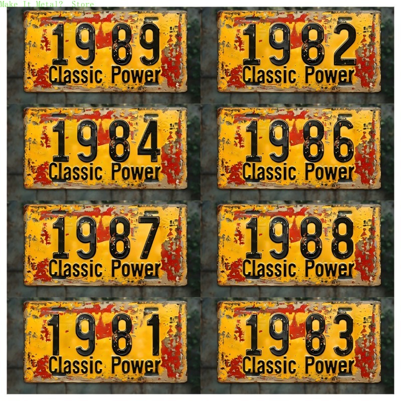 Vintage Collectible Signs - 1980-1989 Vintage License Plate 2D Flat