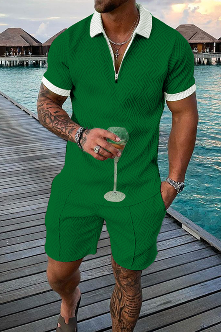 Vintage Zipper - Vintage Men's Summer Casual Polo Shirt