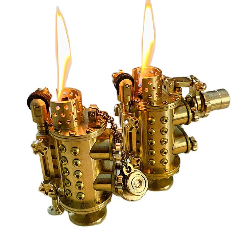 Vintage Collectible Lighters - Handmade Brass Gasolin Lighter Submarine Style