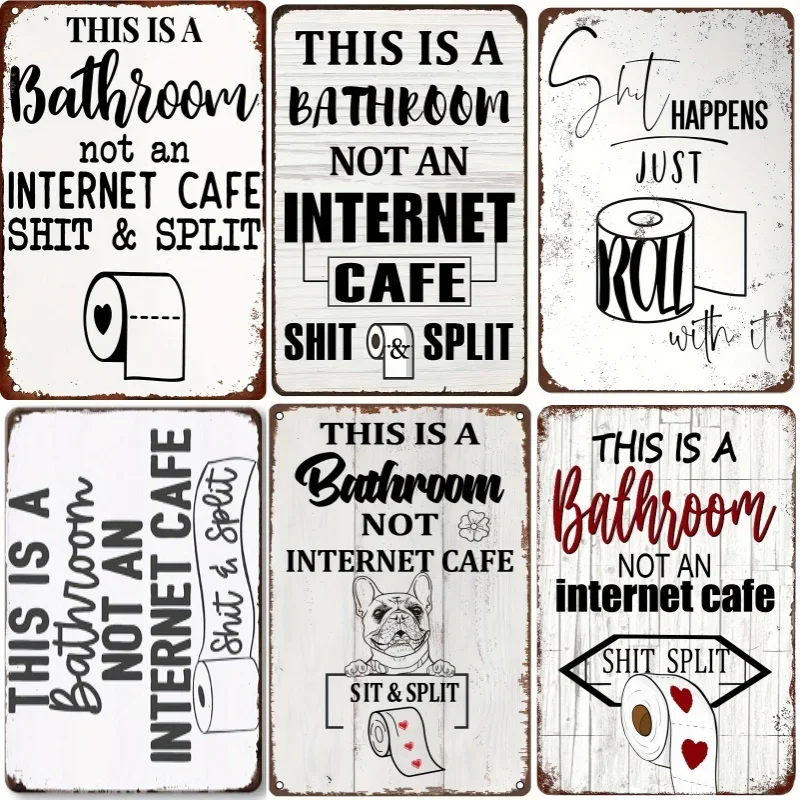Vintage Collectible Signs - Funny Word Bathroom Decor Waring Sign