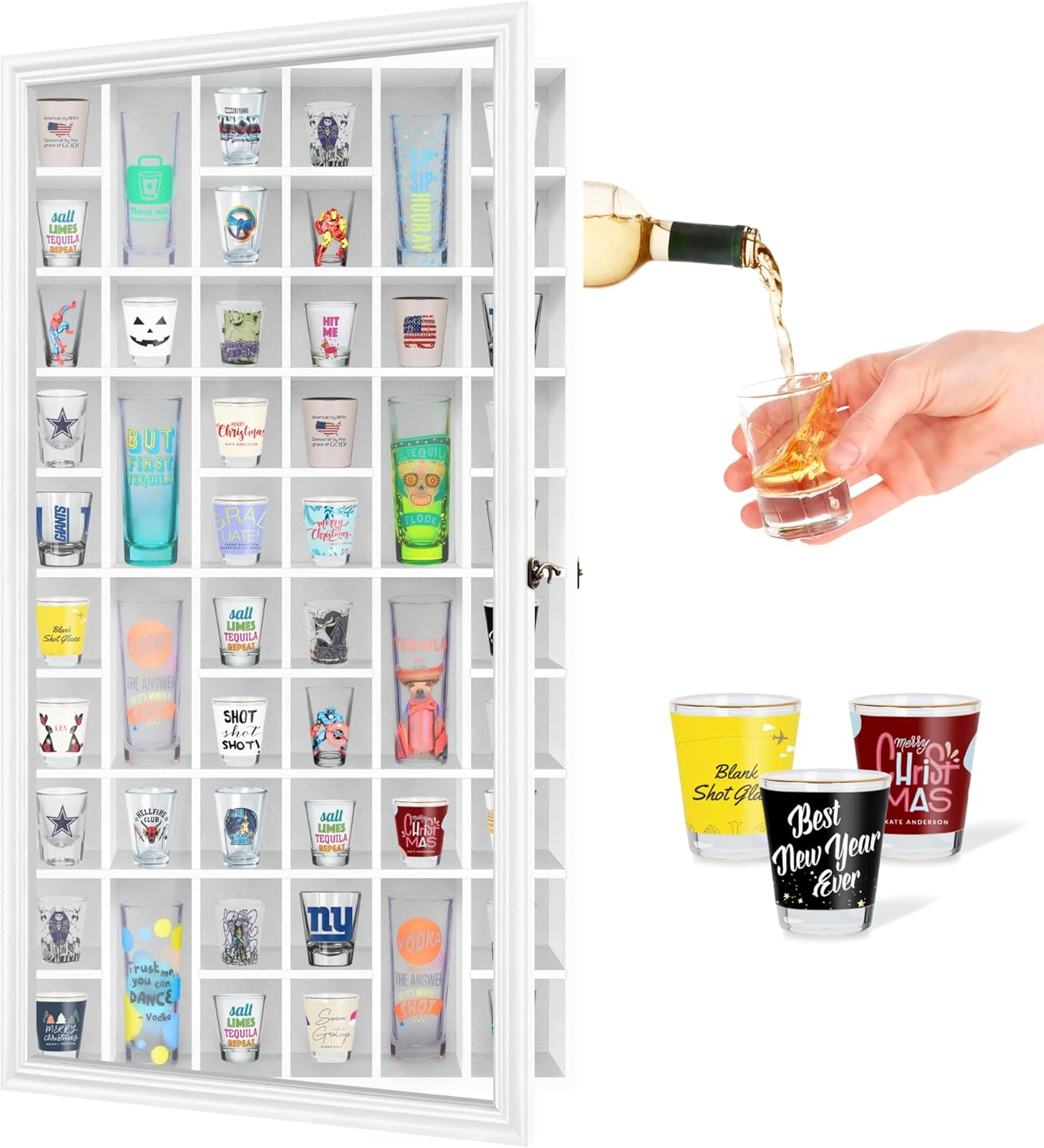 Solid Wood Shot Glass Display  – Collectible Collection Bewertung und Preis