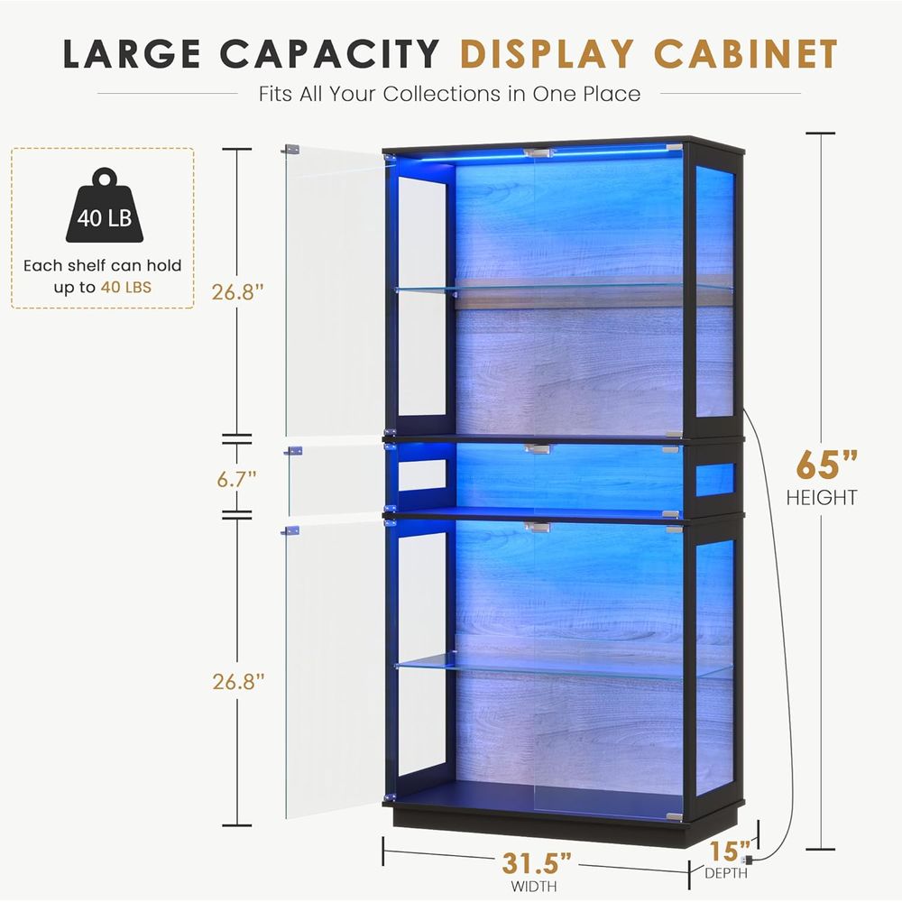 5-Tier LED Lighted Glass Displ – Collectible Collection Bewertung und Preis