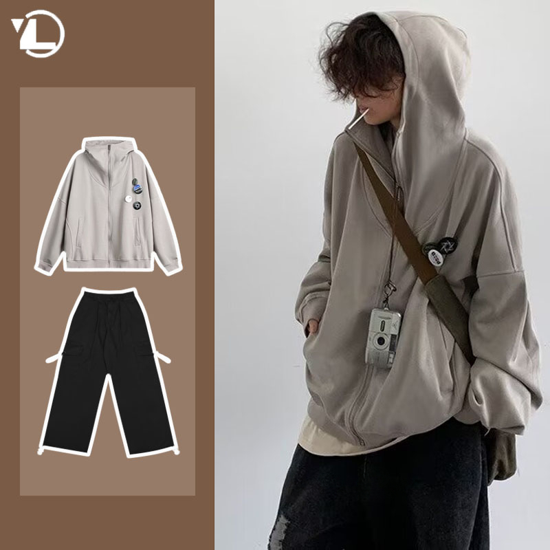 Autumn College Casual Set Men  – Vintage Zip Hoodie Bewertung und Preis