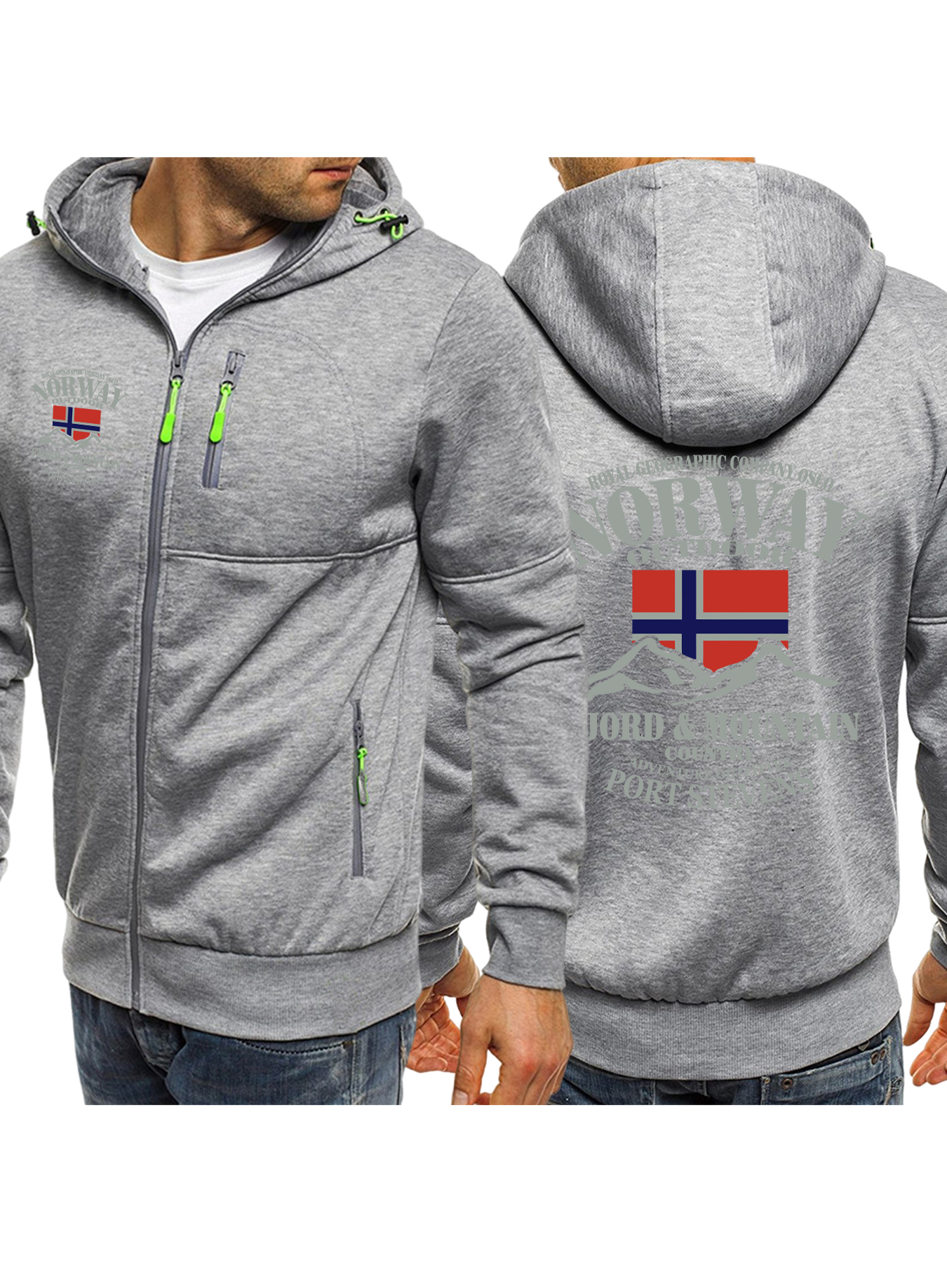Norway Fjords And Mountains Pr – Vintage Zip Hoodie Bewertung und Preis