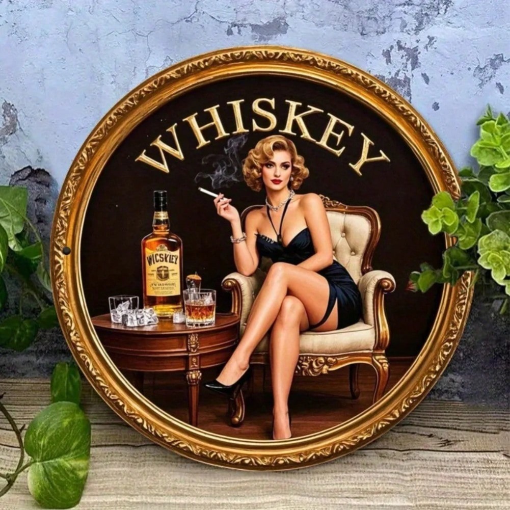 Rustic Round Vintage Whiskey L – Vintage Collectible Signs Bewertung und Preis