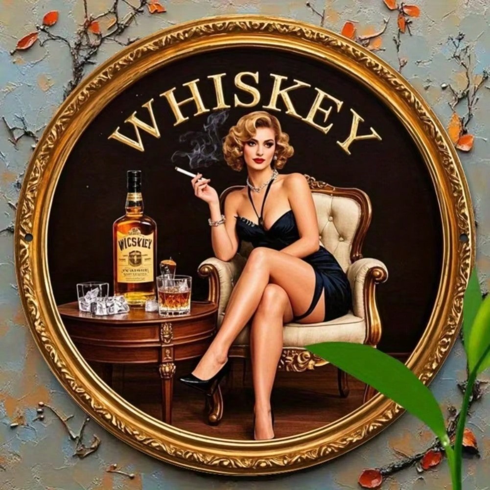 Rustic Round Vintage Whiskey L – Vintage Collectible Signs Bewertung und Preis