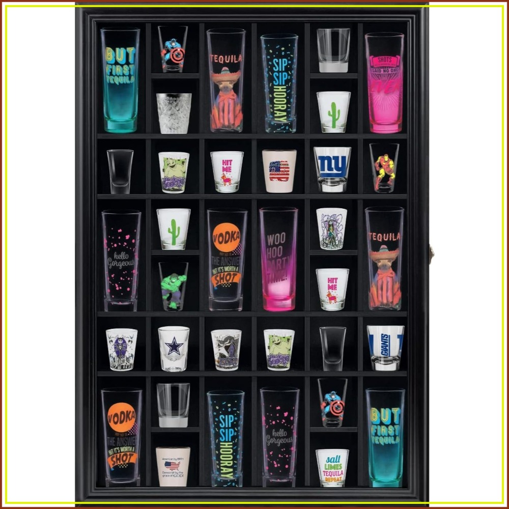 Shot Glass Display Cabinet Sol – Collectible Collection Bewertung und Preis