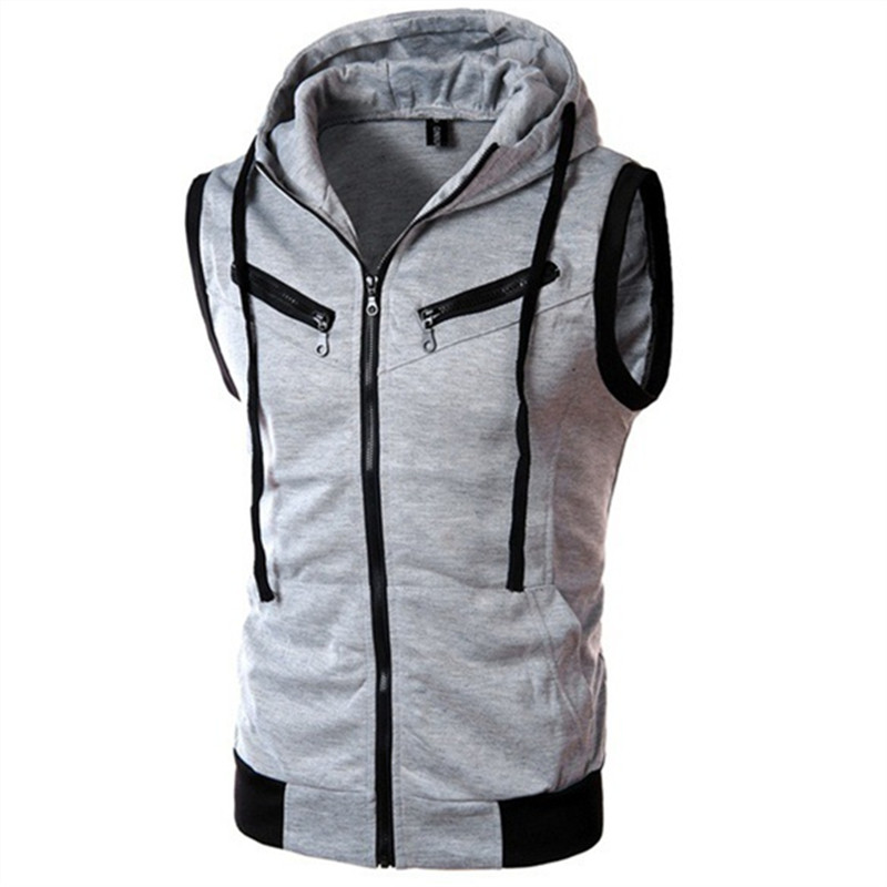 New Men's Hooded Sleeveless Ve – Vintage Zip Hoodie Bewertung und Preis
