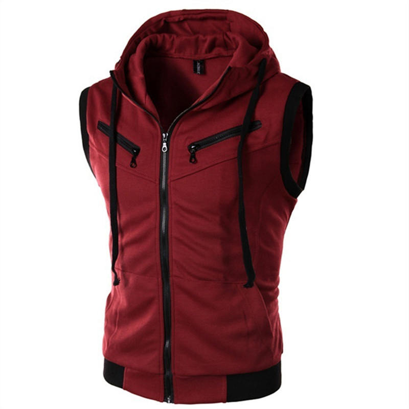 New Men's Hooded Sleeveless Ve – Vintage Zip Hoodie Bewertung und Preis