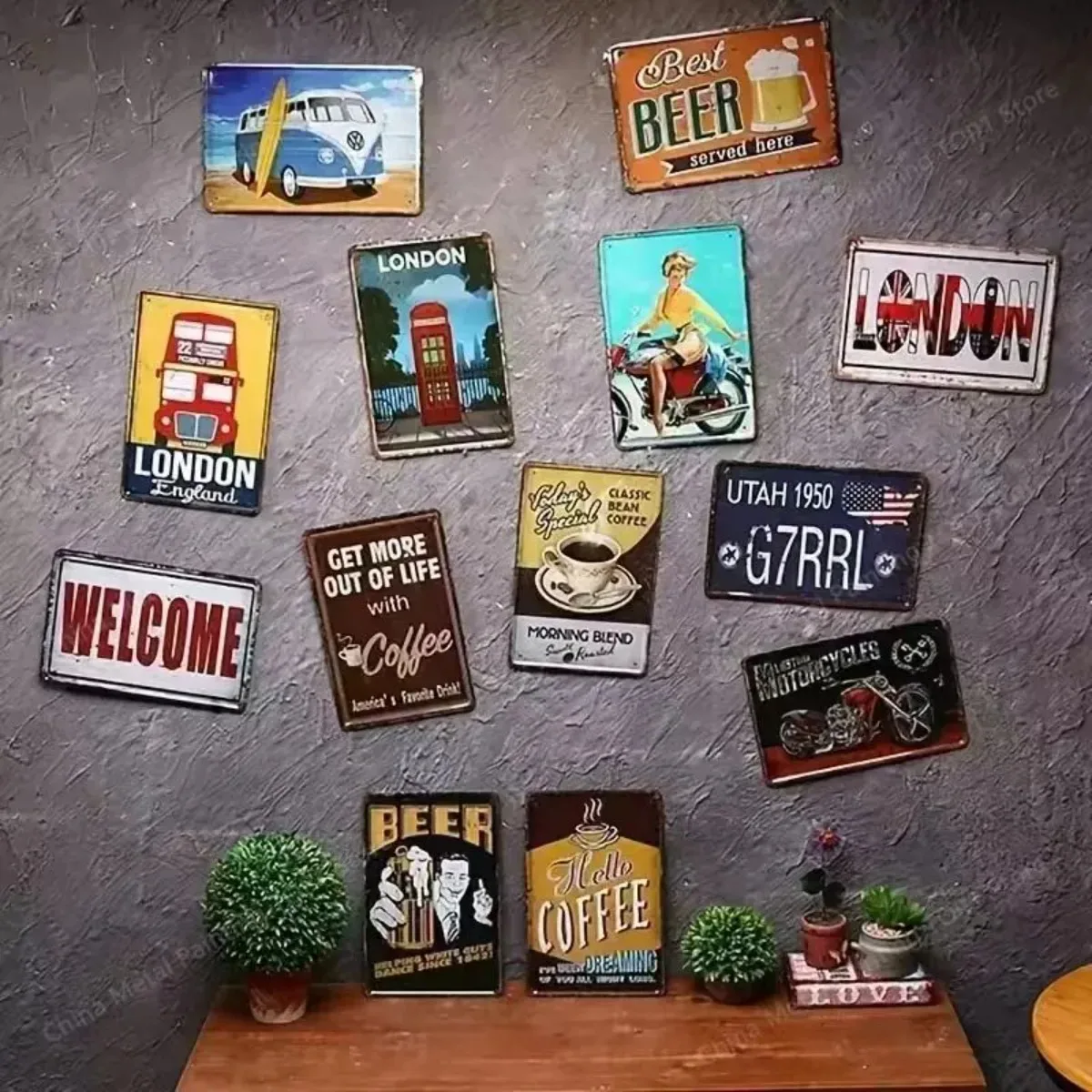 1pc 2D Flat Interesting Vintag – Vintage Collectible Signs Bewertung und Preis