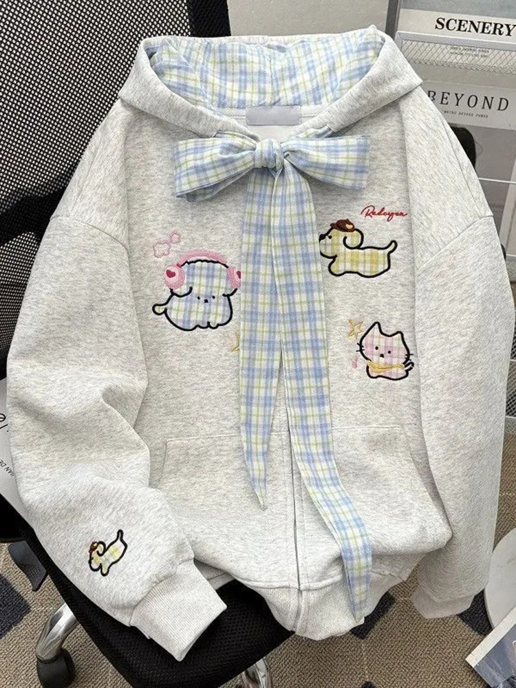 Fall Cartoon Cute Hoodies Wome – Vintage Zip Hoodie Bewertung und Preis