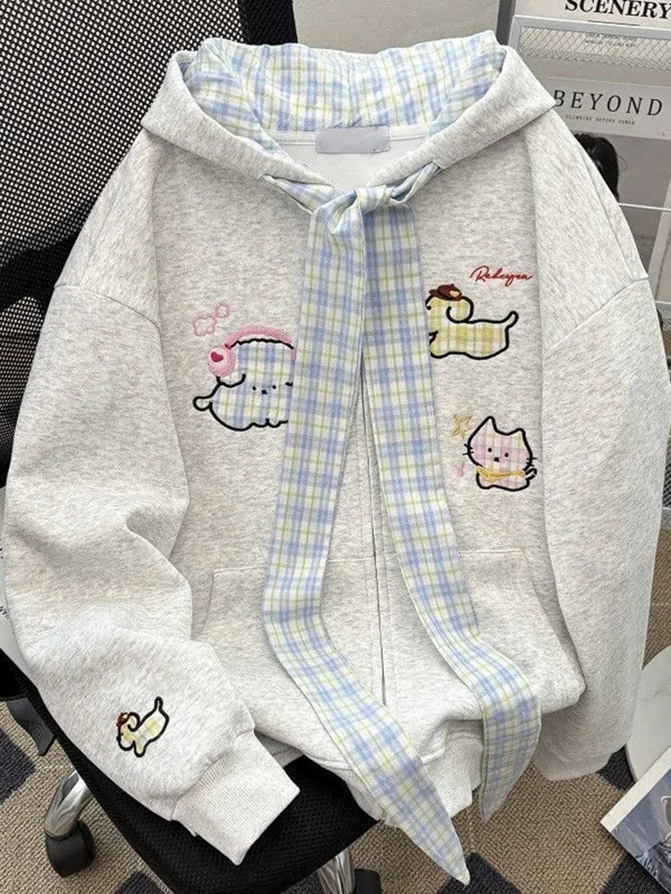 Fall Cartoon Cute Hoodies Wome – Vintage Zip Hoodie Bewertung und Preis