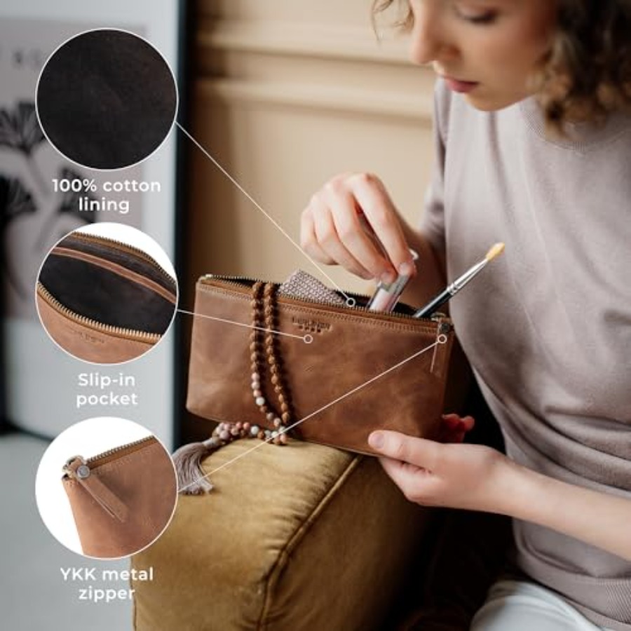 Vintage Genuine Leather Makeup – Vintage Zipper Bewertung und Preis