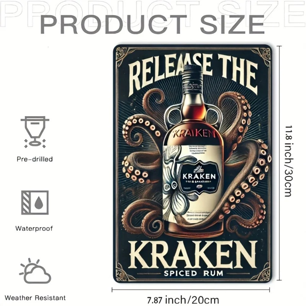 Vintage Kraken Spiced Rum Meta – Vintage Collectible Signs Bewertung und Preis