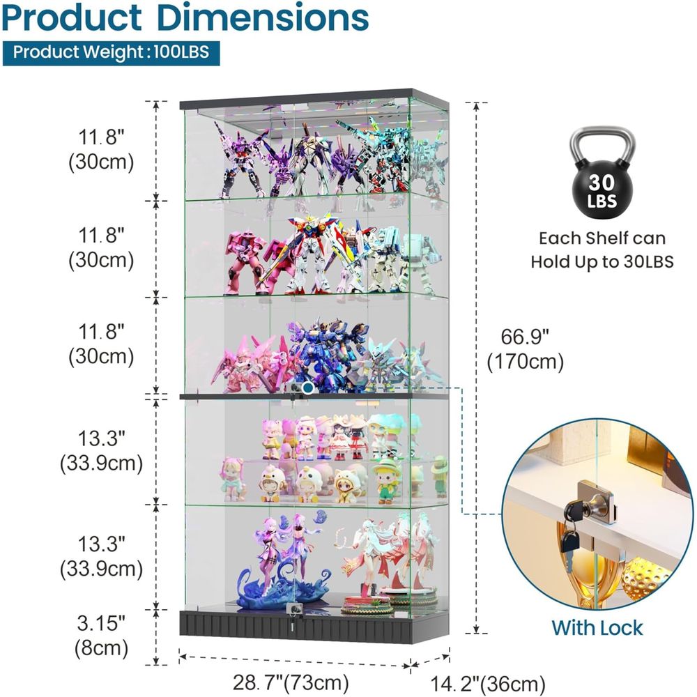 LED-Illuminated 5-Tier Lockabl – Collectible Collection Bewertung und Preis