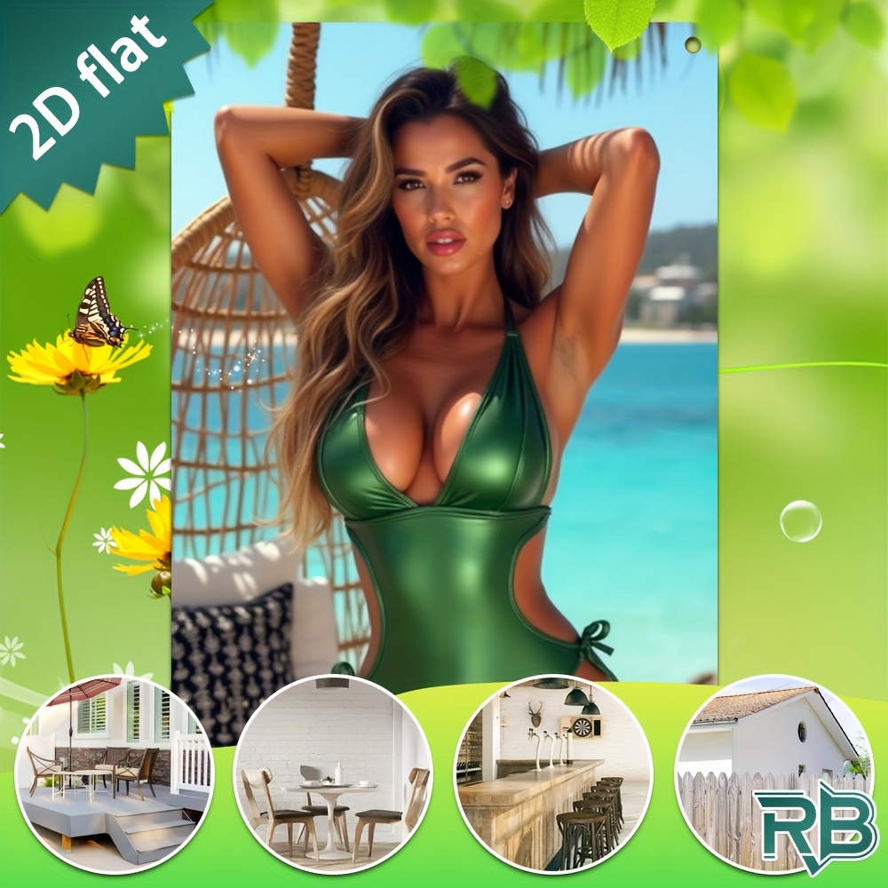 Vintage Green Swimsuit Beach G – Vintage Collectible Signs Bewertung und Preis