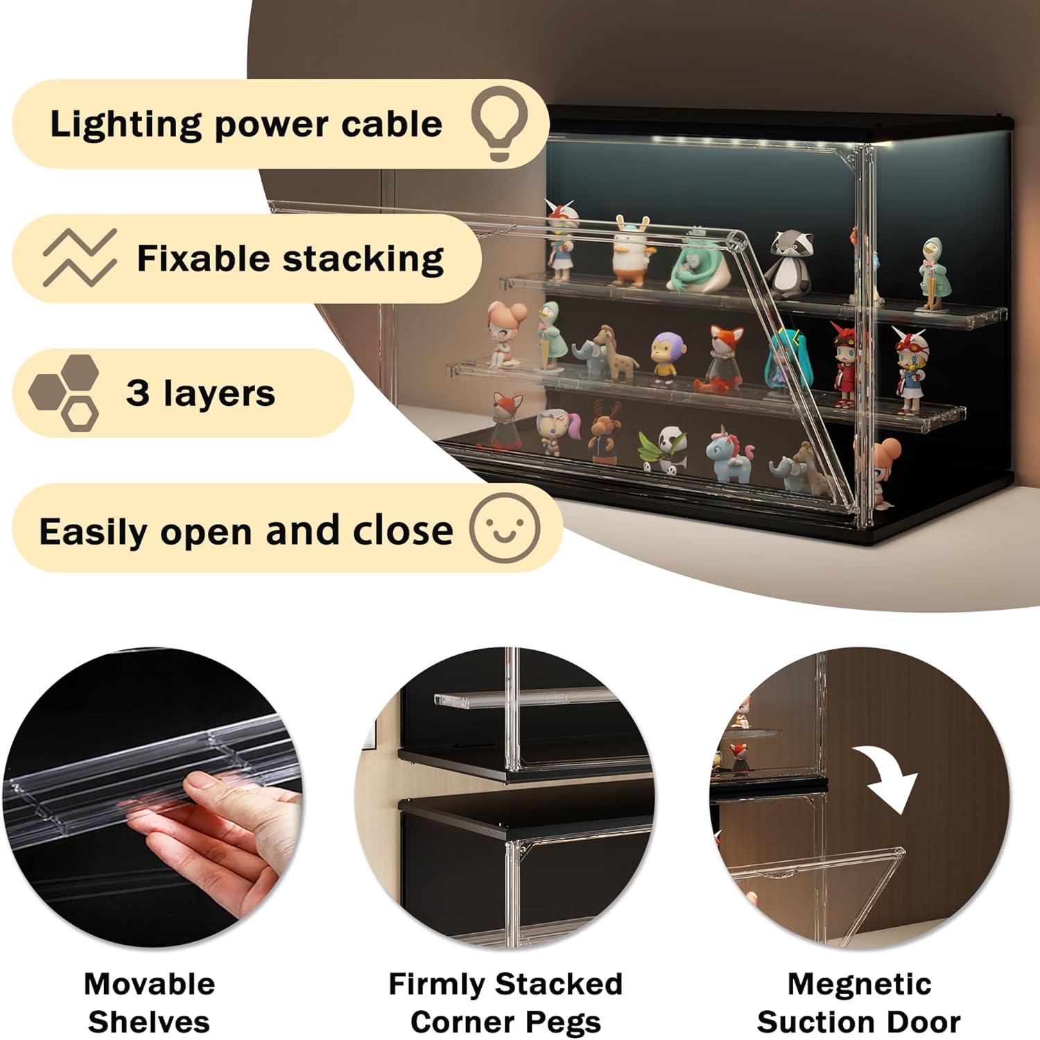 3-Tier Stackable LED Display C – Collectible Collection Bewertung und Preis