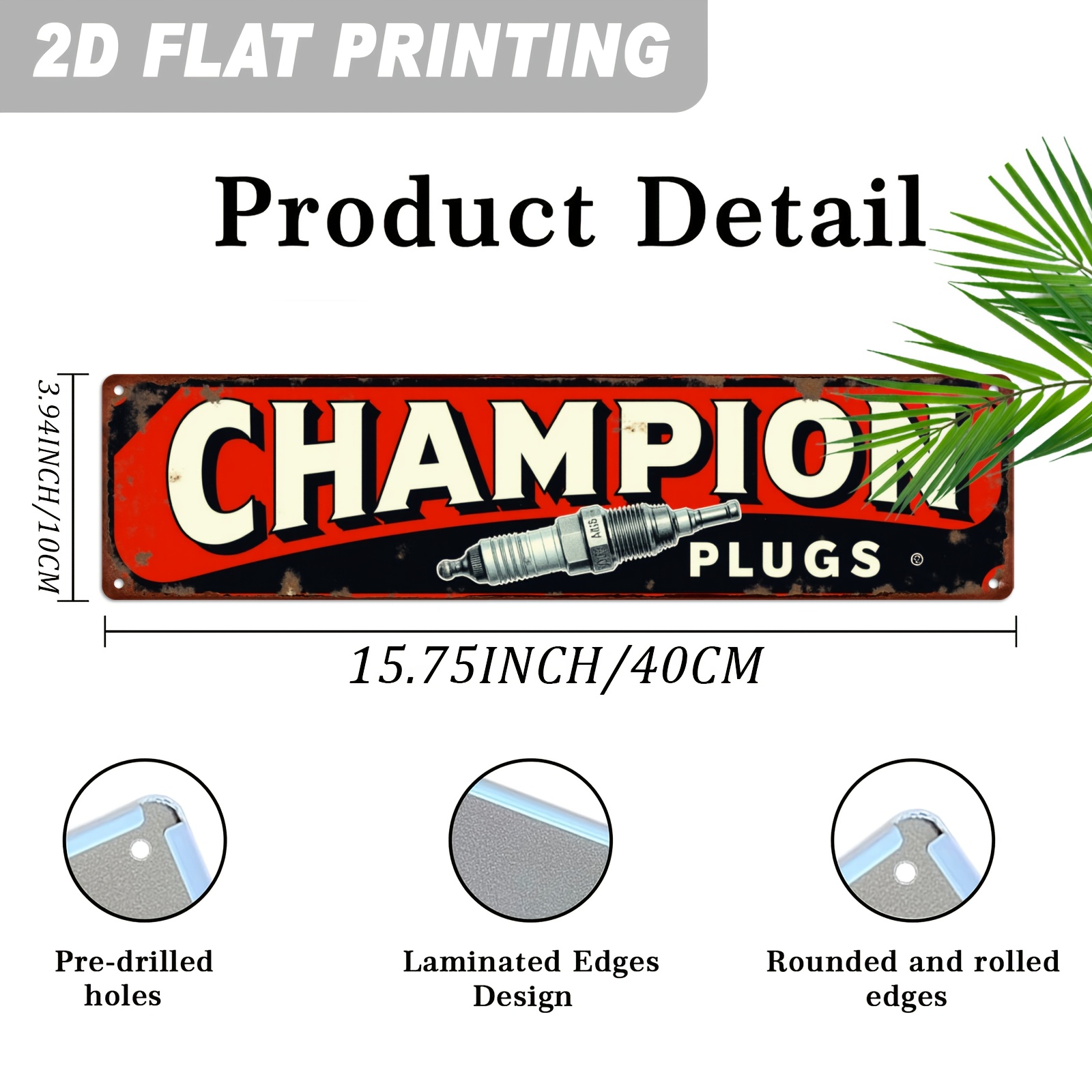 2D Flat, 1pc Champion Plugs Vi – Vintage Collectible Signs Bewertung und Preis