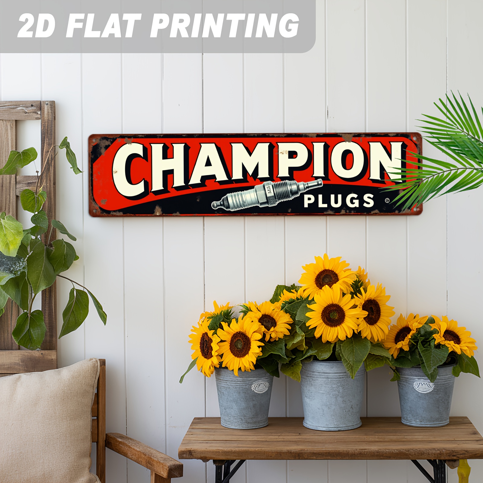 2D Flat, 1pc Champion Plugs Vi – Vintage Collectible Signs Bewertung und Preis